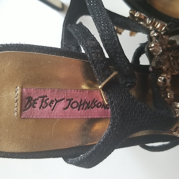 Gold Bottom Betsey Johnson Bejewelled Heels - Picture 4 of 6